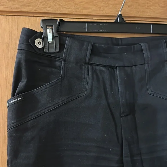 D&G Dolce Gabbana Women’s Straight Mid Rise Pants Black Size 28 - Picture 3 of 13